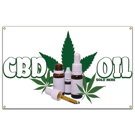 CBD Oil Sold Here Banner Concession Stand Food Truck Single Sided